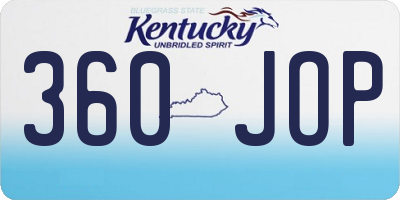 KY license plate 360JOP