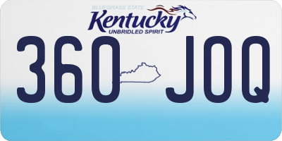 KY license plate 360JOQ