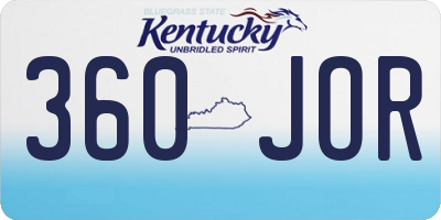 KY license plate 360JOR