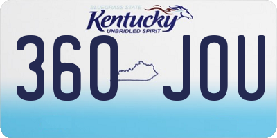 KY license plate 360JOU