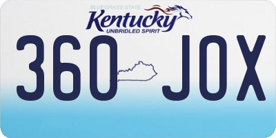KY license plate 360JOX