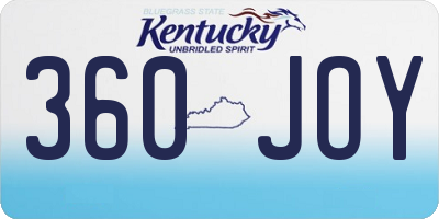 KY license plate 360JOY