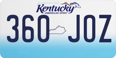 KY license plate 360JOZ