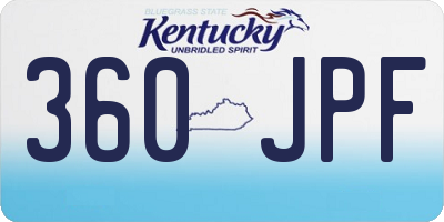 KY license plate 360JPF