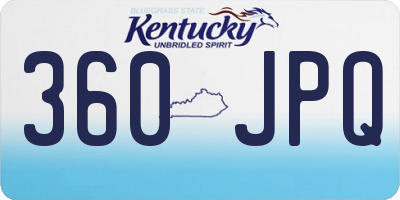 KY license plate 360JPQ