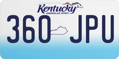KY license plate 360JPU