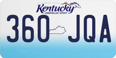 KY license plate 360JQA