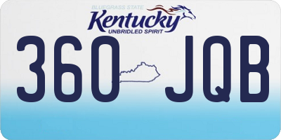 KY license plate 360JQB