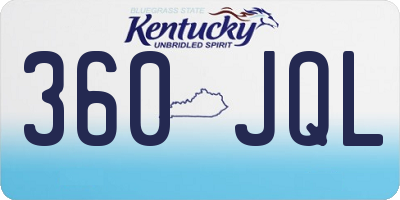 KY license plate 360JQL