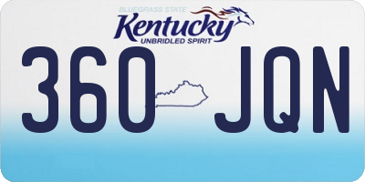 KY license plate 360JQN