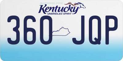 KY license plate 360JQP