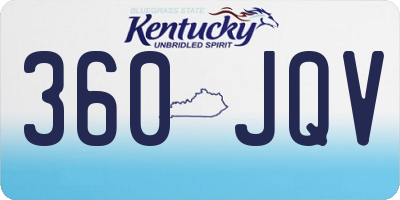 KY license plate 360JQV