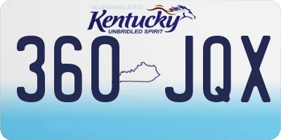 KY license plate 360JQX