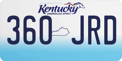 KY license plate 360JRD