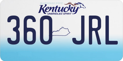 KY license plate 360JRL