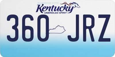 KY license plate 360JRZ