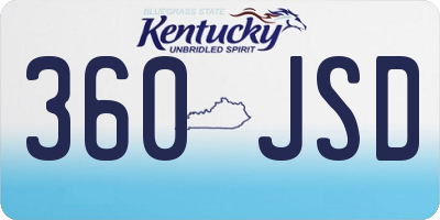 KY license plate 360JSD