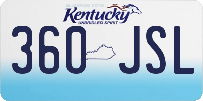 KY license plate 360JSL