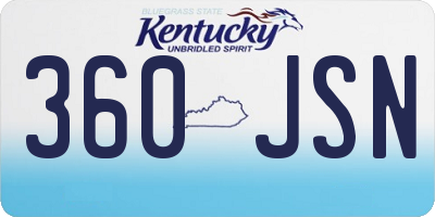 KY license plate 360JSN