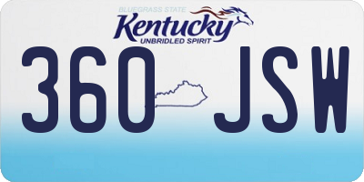 KY license plate 360JSW