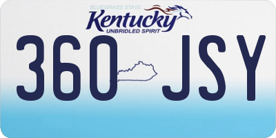 KY license plate 360JSY