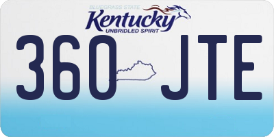 KY license plate 360JTE