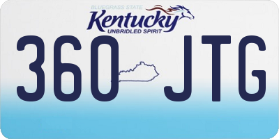 KY license plate 360JTG
