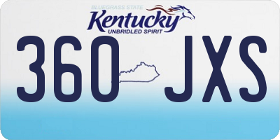 KY license plate 360JXS