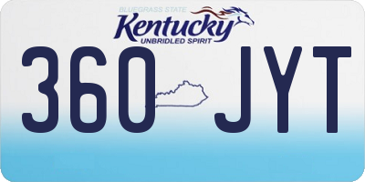 KY license plate 360JYT