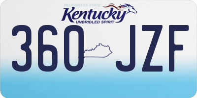 KY license plate 360JZF