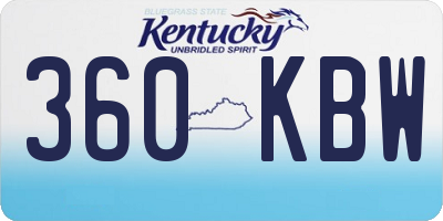 KY license plate 360KBW