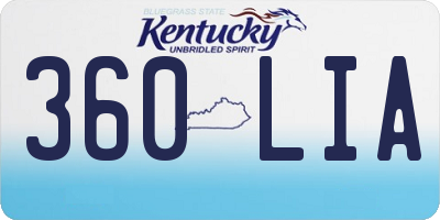 KY license plate 360LIA