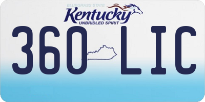 KY license plate 360LIC