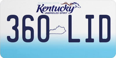KY license plate 360LID