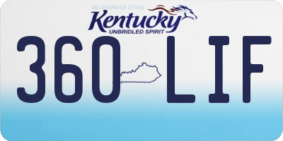KY license plate 360LIF