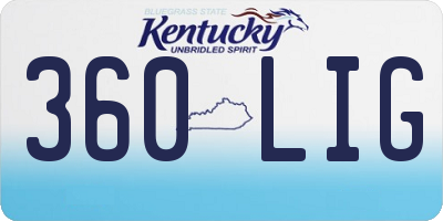 KY license plate 360LIG