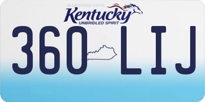 KY license plate 360LIJ