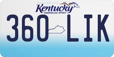 KY license plate 360LIK