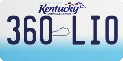 KY license plate 360LIO