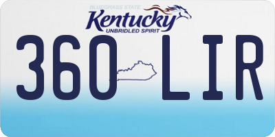 KY license plate 360LIR