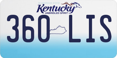 KY license plate 360LIS