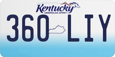 KY license plate 360LIY