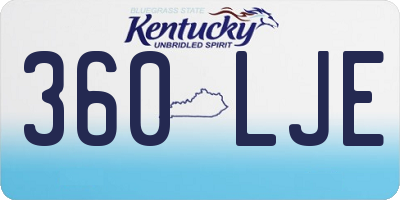 KY license plate 360LJE