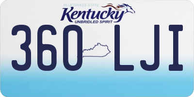 KY license plate 360LJI