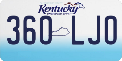 KY license plate 360LJO