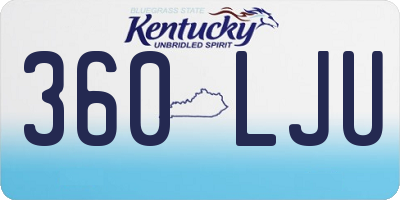 KY license plate 360LJU