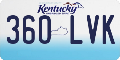 KY license plate 360LVK