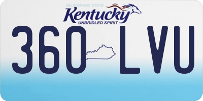 KY license plate 360LVU