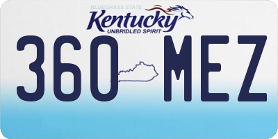 KY license plate 360MEZ