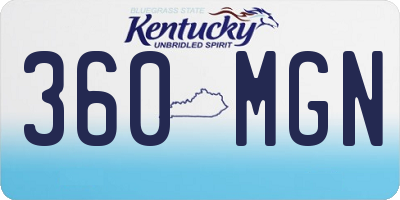 KY license plate 360MGN